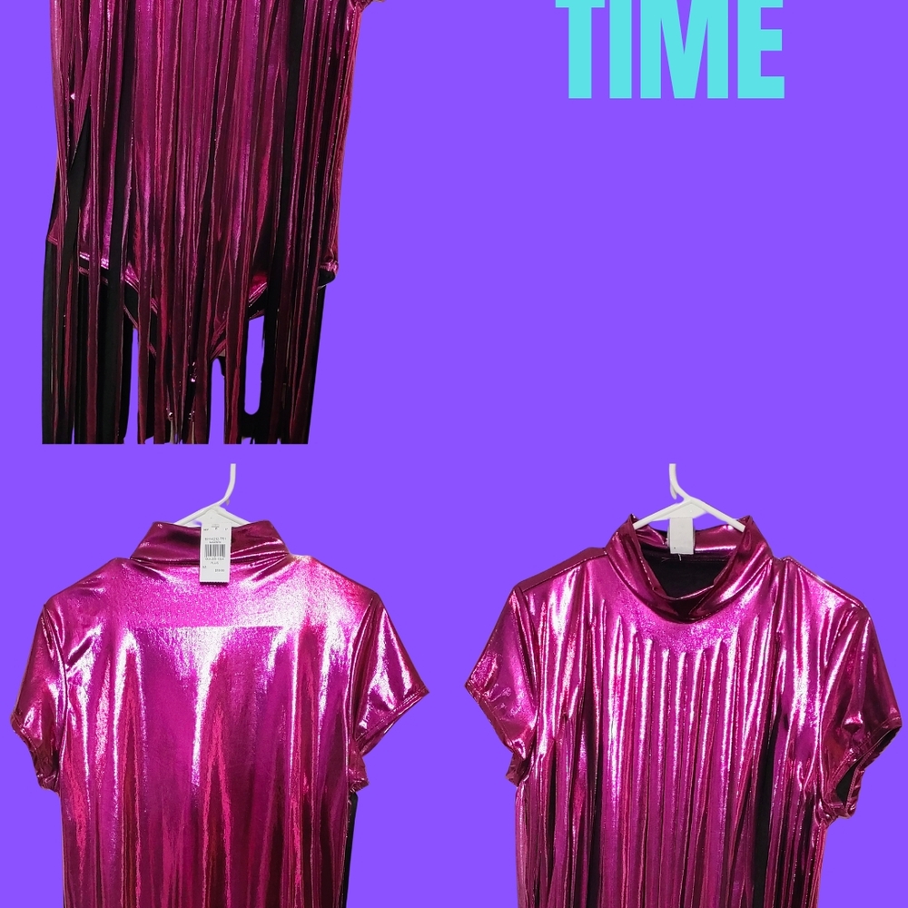 Shimmering Pink Bodysuit with Glossy Finish